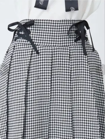 Ank Rouge 스핀들 플리츠 치마바지 하운드투스 체크 패턴