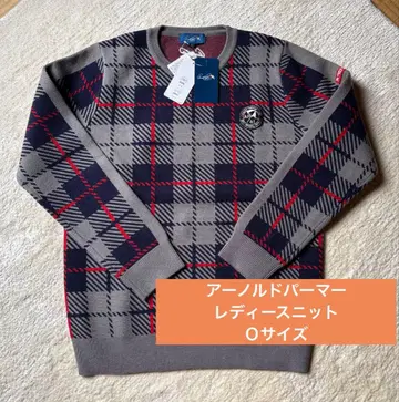 여성용 골프 스웨터 그레이 체크 무늬