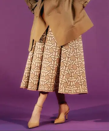 Sov./자카드 프린지 볼륨 스커트 택 포함 새상품