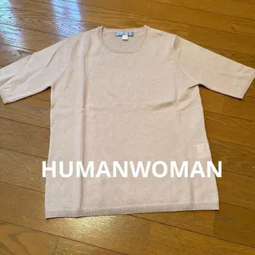 새상품 HUMAN WOMAN 반팔 니트 스웨터 사이즈 2