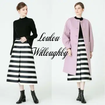 LOULOU WILLOUGHBY 와이드 보더 스커트