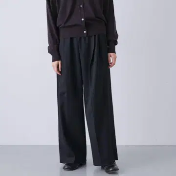 카구레 워셔블 울 트윌 팬츠 BLACK