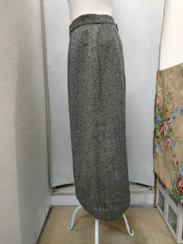 캘빈클라인 그레이 울 스커트