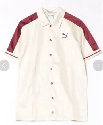 PUMA 반팔 셔츠 아이보리/버건디