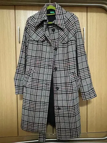 United Colors of Benetton 체크 무늬 트렌치코트