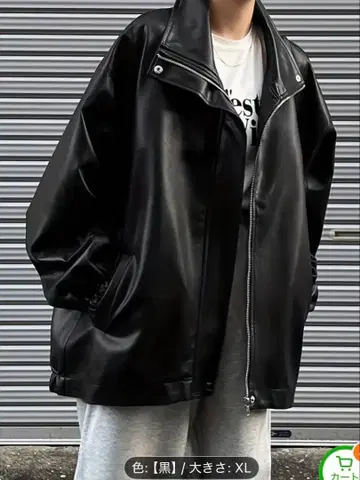 가죽풍 자켓 블랙