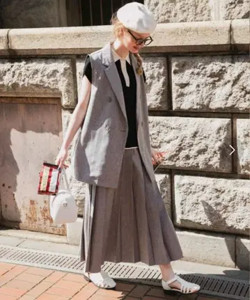 BONLECILL 세트 코디 (니트 폴로, 베스트 & 스커트)