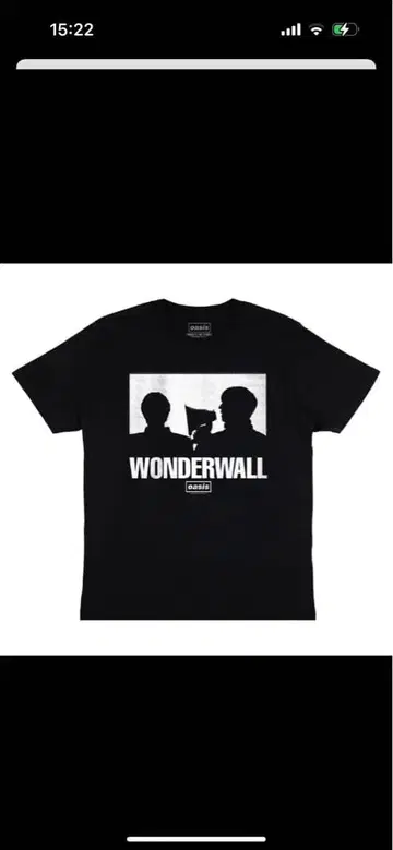 Oasis Wonderwall T셔츠 블랙 M 사이즈