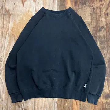 00s Discus 무지 블랙 맨투맨 페이드 노움코어 블랭크