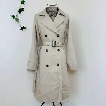 GU 트렌치코트 허리 벨트 더블 브레스트 베이지 M