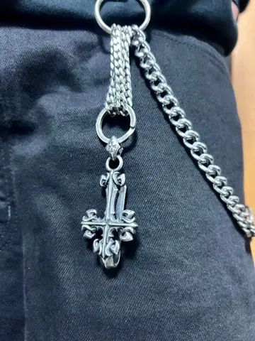 스파이크 디자인 실버 지갑 체인 DEALDESIGN