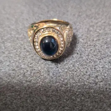 파란색 돌 장식 반지