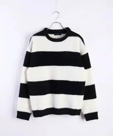 페더얀 루즈 사이즈 보더 무늬 크루 니트