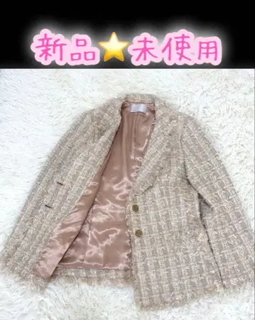 셀포드 CELFORD 트위드 자켓 핑크 베이지 38