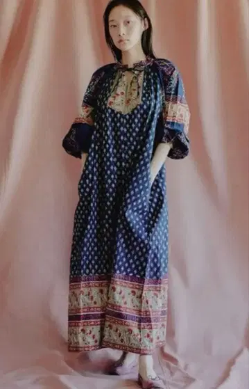 프리다 freada 인도 목판 스모크 원피스