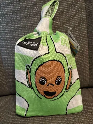 텔레토비즈 니트 토트백 라운드원 한정판 그린 옐로우 그린