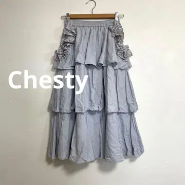 체스티 chesty 티어드 프릴 스커트 라이트 블루 여성용 S