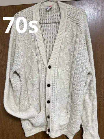 70s~80s 세인트 마이클 피셔맨 니트 가디건 영국제
