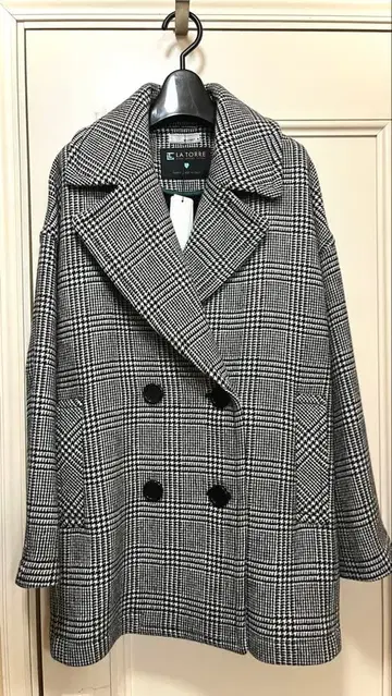 파스상파르 BEATRICE 울 체크 코트 택 포함 미사용품