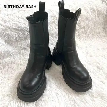 벌스데이 바쉬 사이드 고어 숏부츠 블랙 22cm 34 통굽