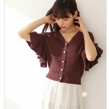 질 바이 질 스튜어트 프릴 니트 가디건