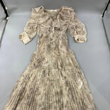 snidel 프릴 장식 꽃무늬 롱 원피스