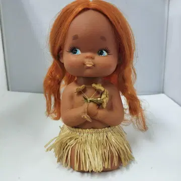쇼와 레트로 빈티지 하와이안 소프트 비닐 인형 플라걸 산리오