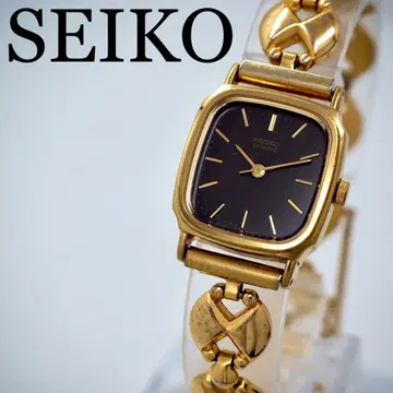 286 가동 SEIKO 시계 여성용 스퀘어 2C21-5430 골드