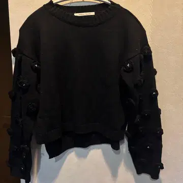 블랙 꽃 모티브 니트 스웨터 cawaii 의류