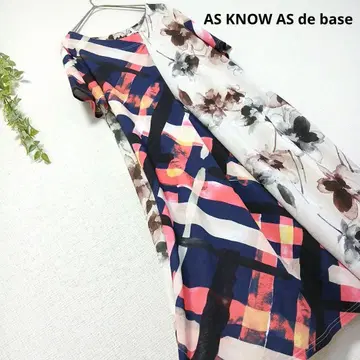 새상품 아즈노우아즈두바즈 반팔 원피스 추상적 기하학 패턴 꽃무늬 올 패턴