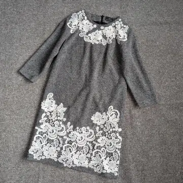 그레이스 콘티넨탈 플라워 자수 레이스 트위드 원피스 사이즈 38