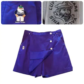 신나코바 자수 여성용 골프 랩스커트풍 숏팬츠