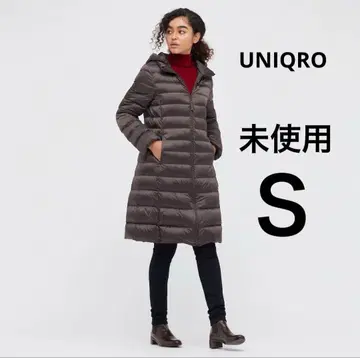 미사용 새상품급 유니클로 울트라 라이트 다운 후디드 코트 브라운 S