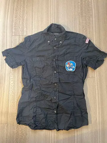 DSQUARED2 블랙 반팔 워크 셔츠