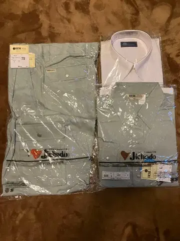 [ 미사용 새상품 ] jichodo 작업복 상하의 세트 와이셔츠 덤