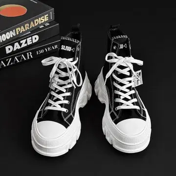 하이컷 스니커즈 블랙/화이트