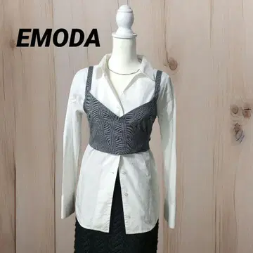 EMODA 에모다 뷔스티에 포함 긴팔 블라우스 셔츠 레이어드 디자인