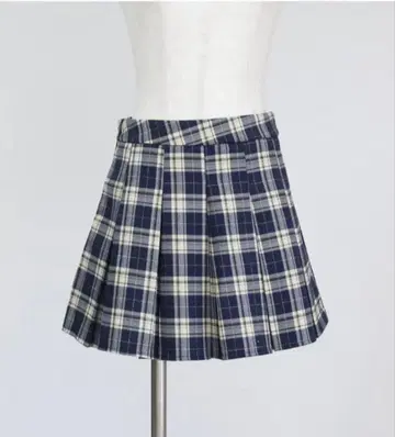 [ 미착용품 ] rili Judin 체크 플리츠 스커트 네이비
