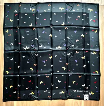 [ 미사용품 ] HANAEMORI 나비 패턴 스카프 약 87cm