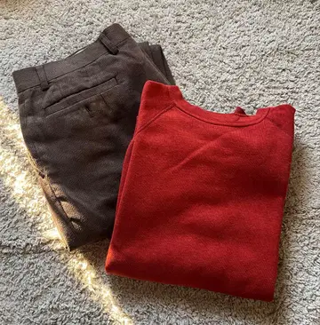 짧은 기장 맨투맨 & 코듀로이 팬츠 남성용 L 구제 의류 캐주얼