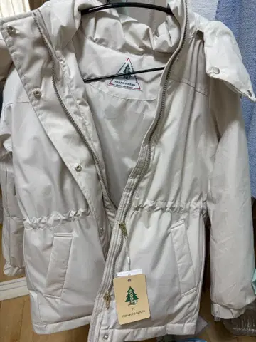 미들 기장 다운 화이트