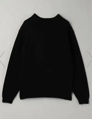 코튼 솔리드 니트 풀오버 워셔블 블랙