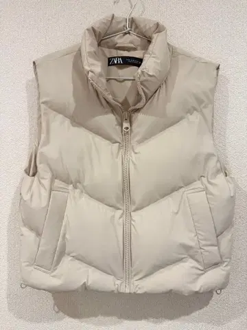 ZARA 라이트 베이지 퍼프 베스트 자라 베스트 따뜻한