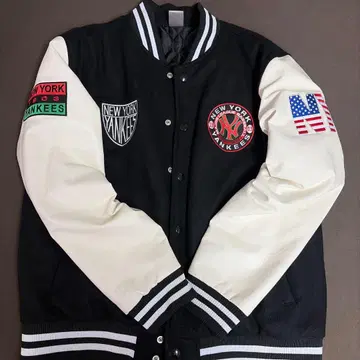 NEW YORK YANKEES 바시티 자켓 블랙/화이트