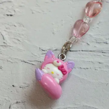 [레어] 홋카이도 한정 북극여우 키티 스트랩 라벤더 컬러 장식