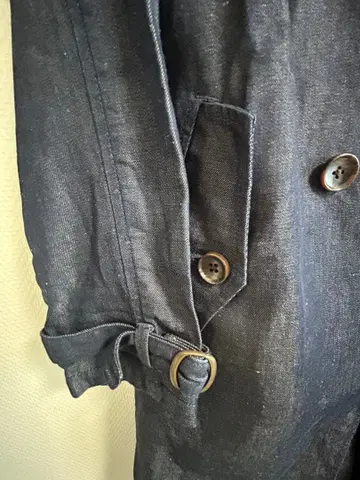 Johnbull 다크 블루 데님 트렌치코트