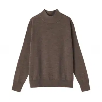 [무인양품] 워셔블 울 하이 게이지 하이넥 스웨터 여성 모카 브라운 M