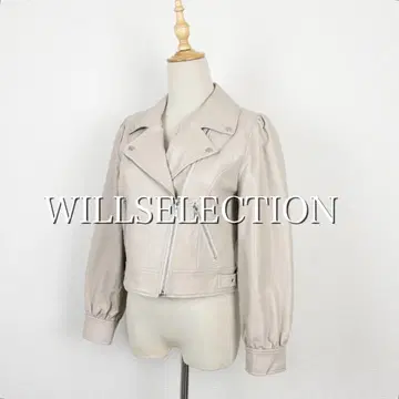 WILLSELECTION 라이더 가죽 자켓 베이지