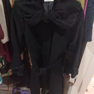 GALLERY VISCONTI 블랙 롱 코트