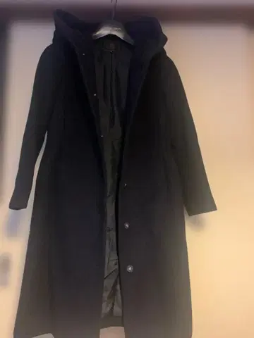 TOCCA 후드 부착 롱 코트 네이비 0